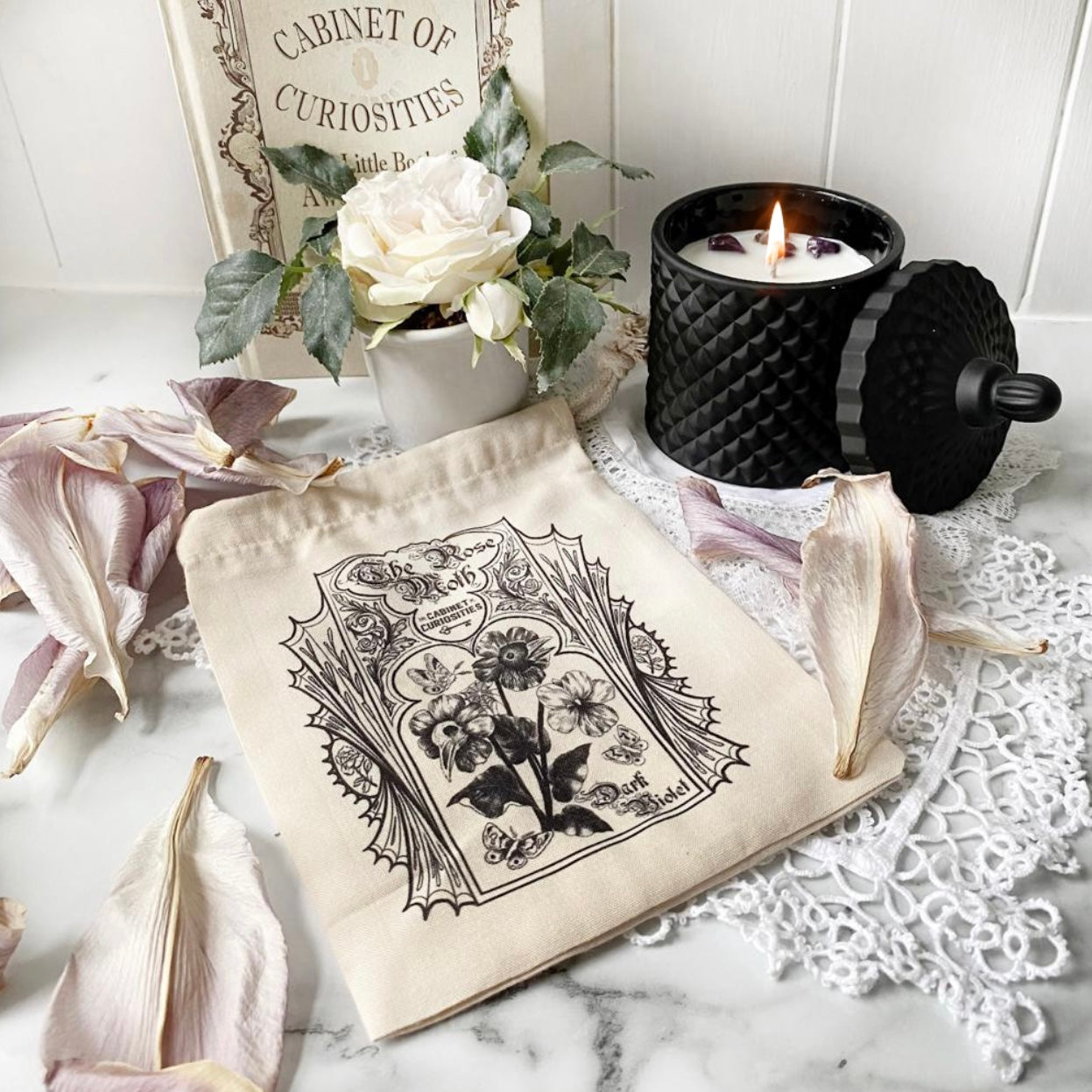 The Rose Moth Candle - Dark Violet