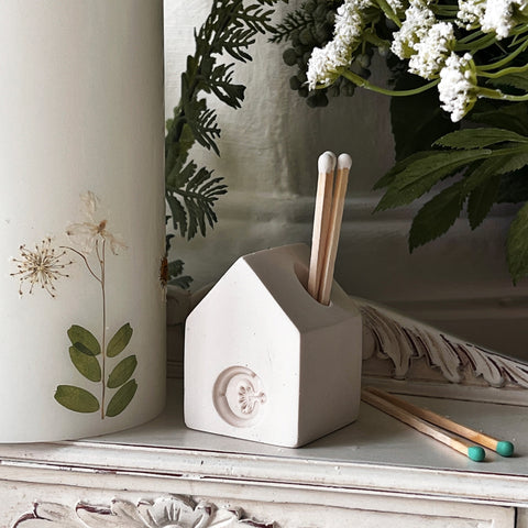 Monogram House Match Pot - Bone